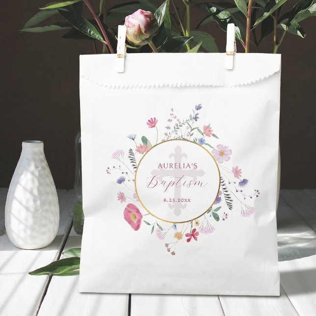 Wildflowers Circle Baptism Favour Bags (Creator Uploaded)