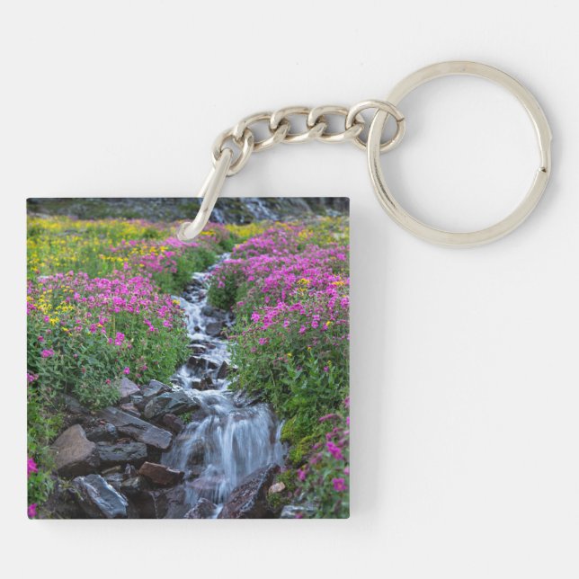 Wildflowers, Clements Mountain, Montana Key Ring (Back)