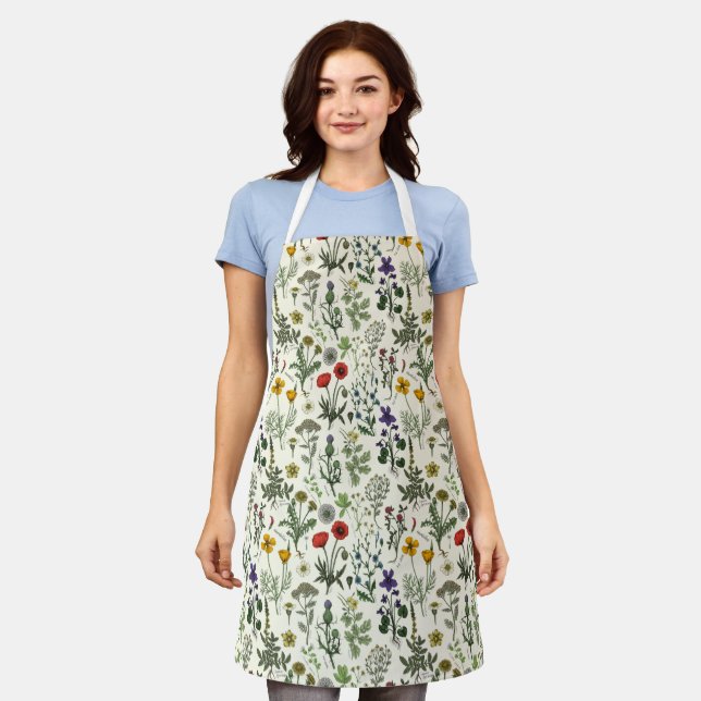 Wildflowers collage apron (Worn)