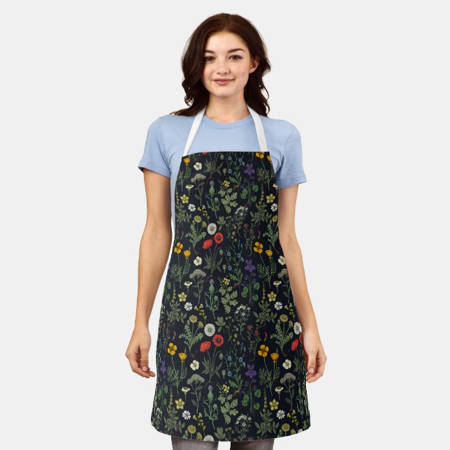 Wildflowers collage apron (Worn)