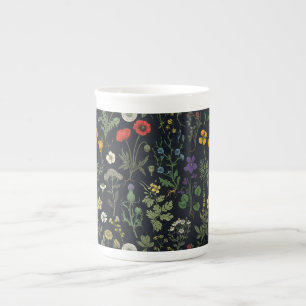Wildflowers collage bone china mug