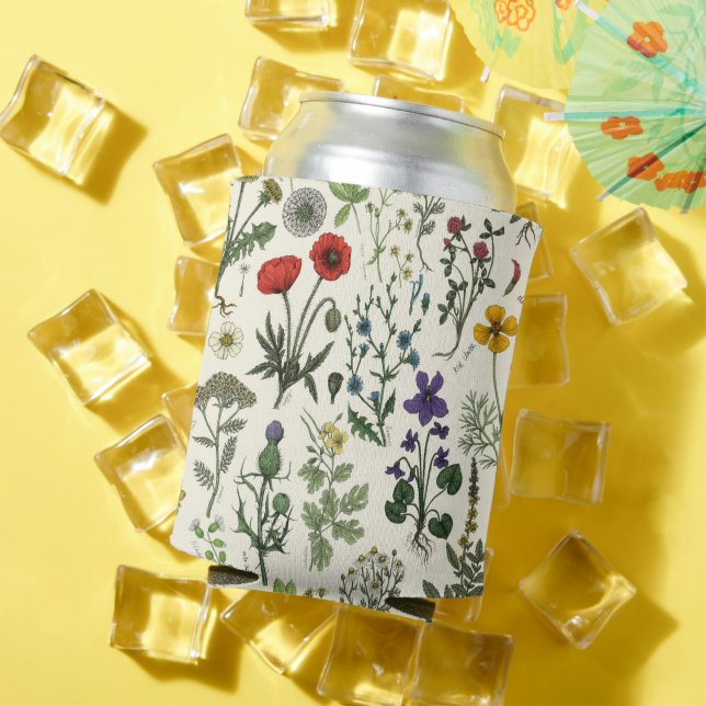 Wildflowers collage can cooler (In Situ Summer)