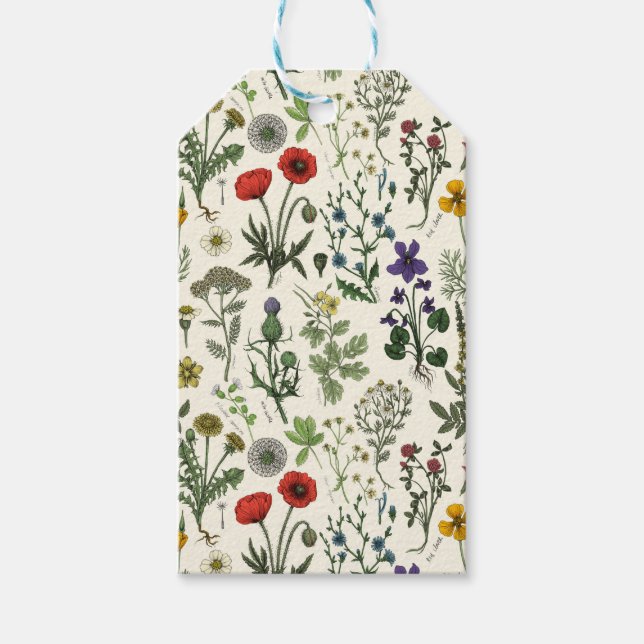 Wildflowers collage gift tags (Front)