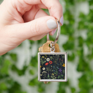 Wildflowers collage key ring