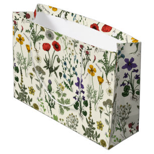 Wildflowers collage large gift bag