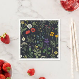 Wildflowers collage napkin