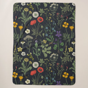 Wildflowers collage sherpa blanket