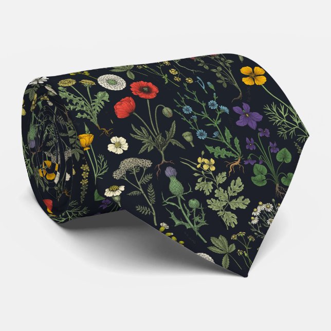 Wildflowers collage tie (Rolled)
