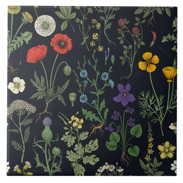 Wildflowers collage tile (Front)