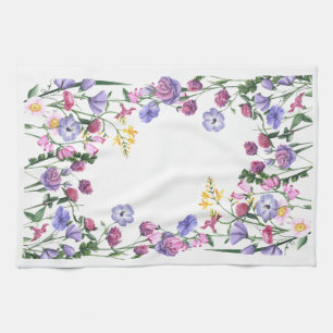Wildflowers Colourful Cheerful Garden Flowers Tea Towel
