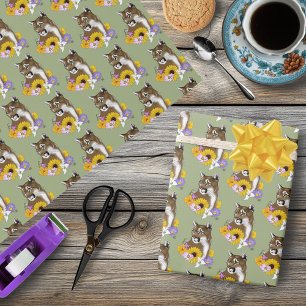 Wildflowers Cougar Mountain Lion Puma Wrapping Paper