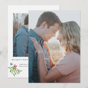 Wildflowers Country Botanical Wedding Photo Save The Date