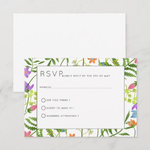 Wildflowers Country Botanical Wedding RSVP Card
