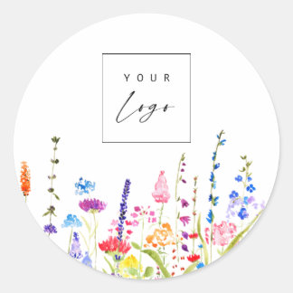 Wildflowers Custom Logo Colour  Classic Round Sticker