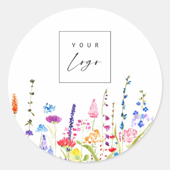 Wildflowers Custom Logo Colour  Classic Round Sticker (Front)