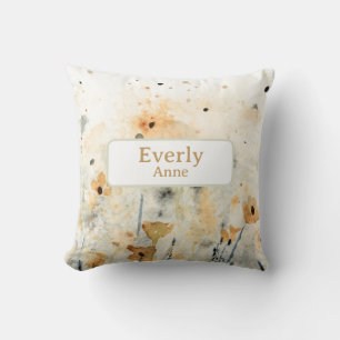 Wildflowers Custom Name Nursery Decor Floral Cushion