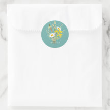 Wildflowers Daisies Floral Bouquet Custom Name 