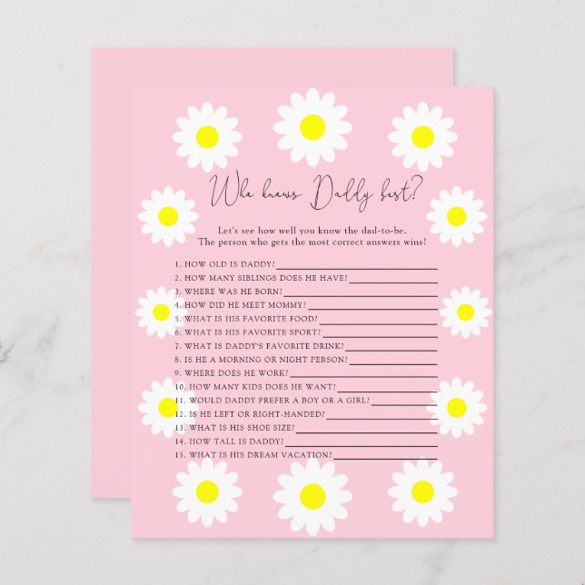 Wildflowers Daisies - Who knows DADDY best (Front/Back)