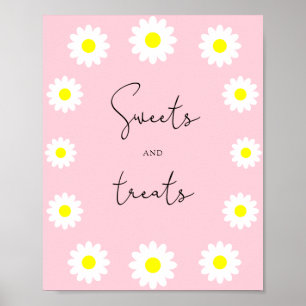 Wildflowers daisy - sweets and treats baby shower poster