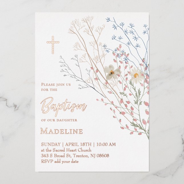  wildflowers design Baptism (Front)