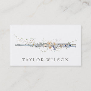 wildflowers design silver flute business card