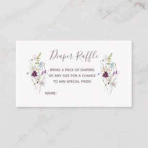WildFlowers Diaper Raffle Card, Enclosure Card