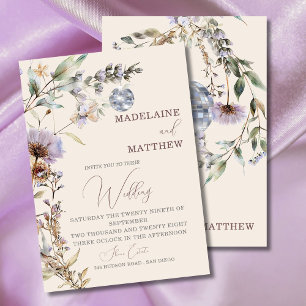 Wildflowers Disco Floral Modern Elegant Wedding Invitation