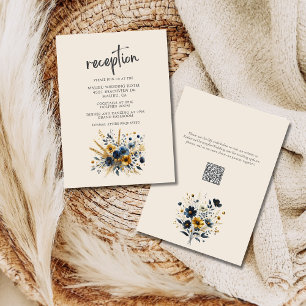 Wildflowers Elegant Beige Wedding Reception Enclosure Card