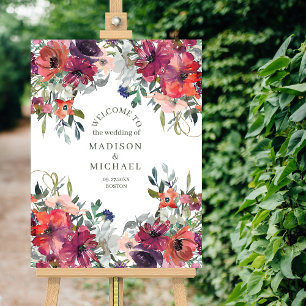 Wildflowers Elegant Boho Fall Wedding Welcome  Poster