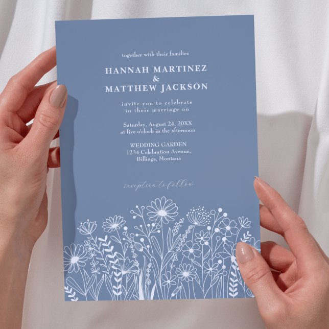 Wildflowers Elegant Boho Wedding Invitation (Creator Uploaded)