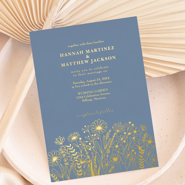 Wildflowers Elegant Dusty Blue and Gold Wedding (Creator Uploaded)