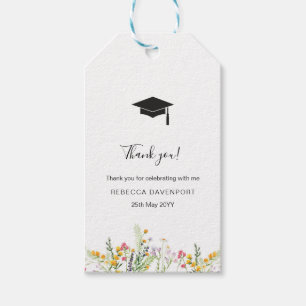 Wildflowers elegant Graduation Thank you Gift Tags
