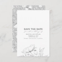 Wildflowers Elegant Minimalist Save The Date