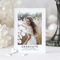 Wildflowers Elegant Modern Graduation Party Photo