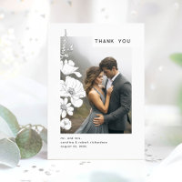 Wildflowers Elegant Modern Wedding Thank You Photo