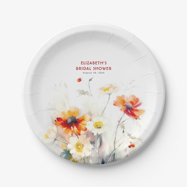 Wildflowers Elegant Paper Plate (Front)