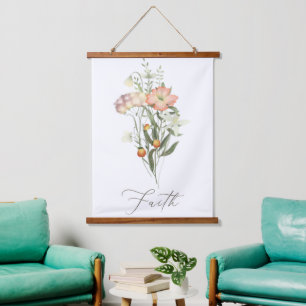 Wildflowers faith hanging tapestry