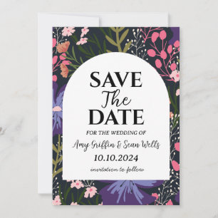 wildflowers fall save the date cards