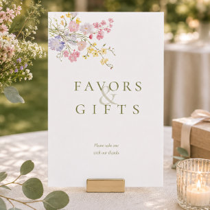 Wildflowers Favours Gifts Wedding Tabletop Signs