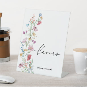 Wildflowers Favours Pedestal Sign