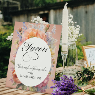 Wildflowers Favours - Rose Gold Pedestal Sign