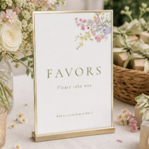 Wildflowers Favours Wedding Tabletop Sign