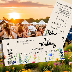 Wildflowers Festival Theme Floral Wedding  Invitation