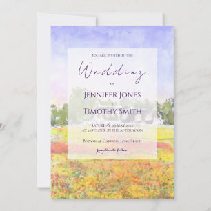 wildflowers  field  watercolour  invitation