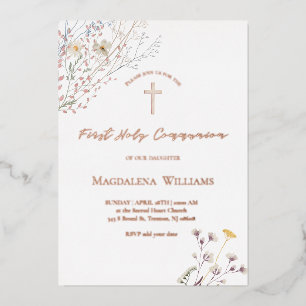 wildflowers   First Communion Invitation