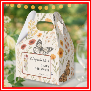 Wildflowers Floral   Boho Baby Shower Favour Box