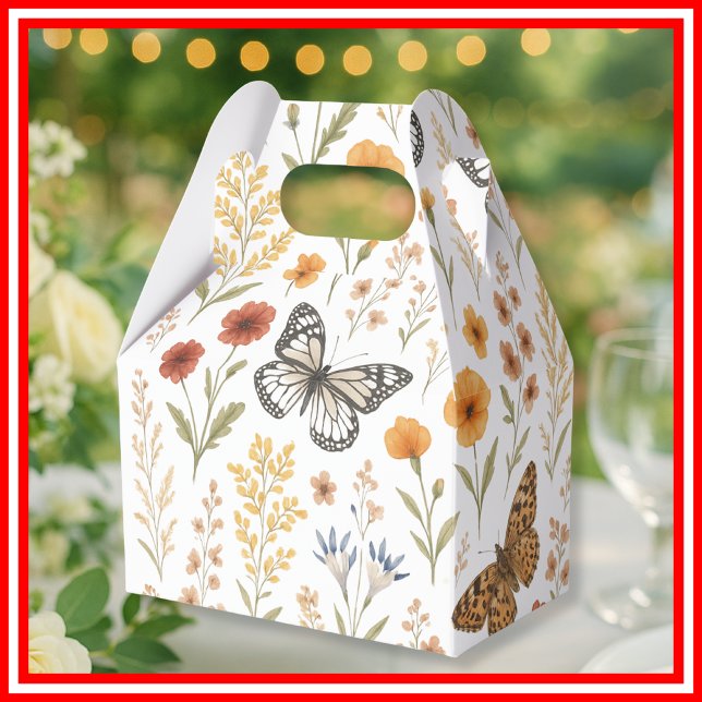 Wildflowers Floral | Boho Butterfly Favour Box (Creator Uploaded)