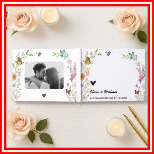Wildflowers Floral   Boho Butterfly Wedding Book