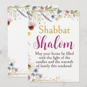 Wildflowers Floral Botanical Shabbat Shalom Art Card