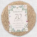 Wildflowers Floral Elegant 70th Birthday Party Invitation<br><div class="desc">Wildflowers Floral Elegant 70th Birthday Party Invitation. Celebrate life's beauty with our elegant birthday design featuring captivating wildflowers. Embrace the charm of nature with delicate floral elements that add a touch of sophistication to your celebration. This design captures the essence of joy and elegance, making it perfect for any birthday...</div>
